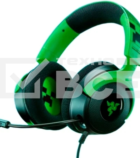 Гарнитура Razer Kraken V4 X зеленый/чёрный, проводная, подсветка