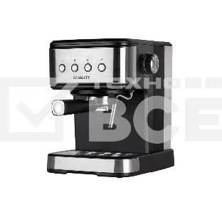 Кофеварка рожковая Scarlett SC-CM33022 серебристый/черный, исп. кофе - молотый, 1.5 л, 1100 Вт, 15 Бар.
