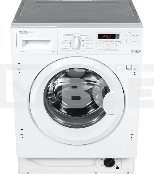 Встраиваемая стиральная машина HOMSair WMB1486WH белый, загрузка фронтальная 8 кг, 6 кг - сушка, 1400 об/мин, класс: A