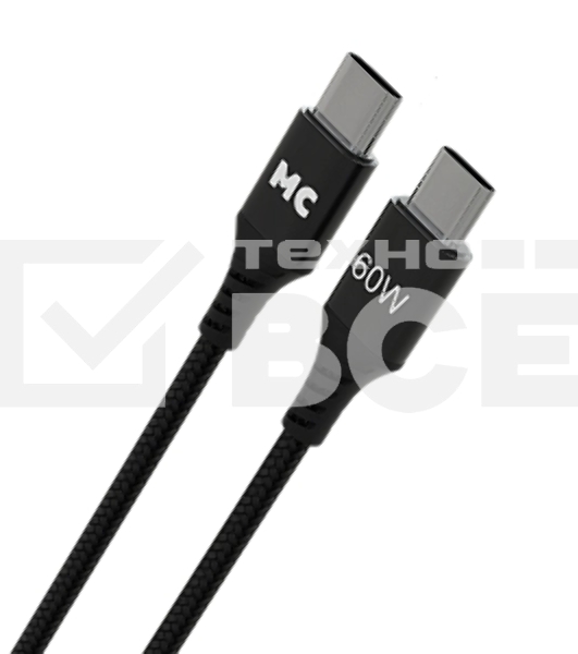 Кабель MORE CHOICE (4620202554093) K69aa 2м USB 3.0A PD 60W для Type-C Type-C- 2м, черный
