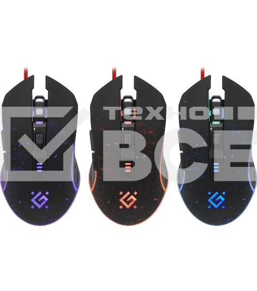 Мышь проводная Defender Draglen GM-907 черный, 7200 dpi, USB, кнопки - 6