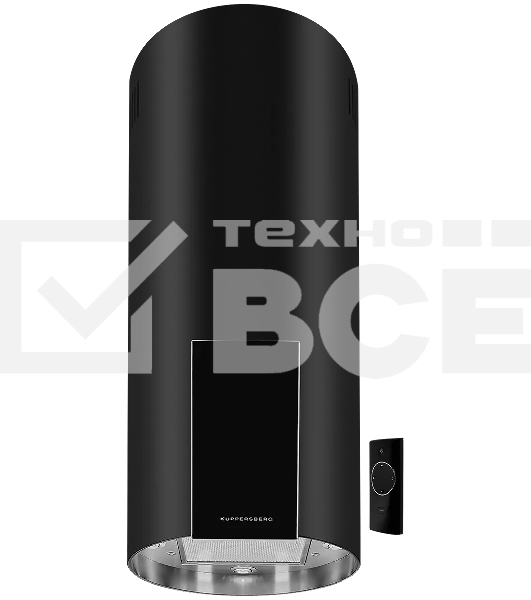 Вытяжка Kuppersberg MOTUBA B островная, ширина 39, отвод/рециркуляция, 1000м3/час, электронное сенсорное управление, таймер на отключение, 4 ступенчатая регулировка скорости, светодиодное освещение 4x3 Вт, черный