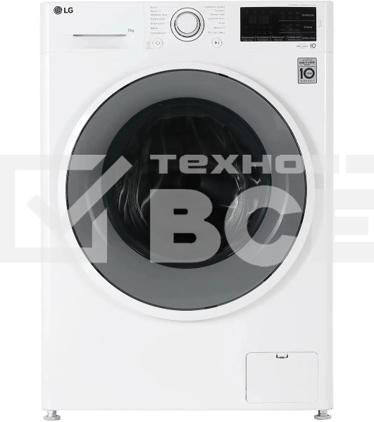 Стиральная машина LG F2J6TN0W 8кг, отжим: 1200об/мин, класс стирки: A, класс отжима: B, дисплей, защита от детей, белый