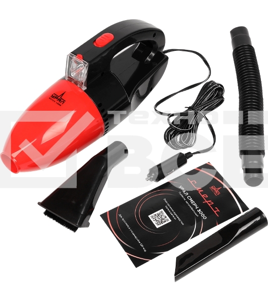 Пылесос автомобильный Ural Смерч 3000 черный/красный 75Вт