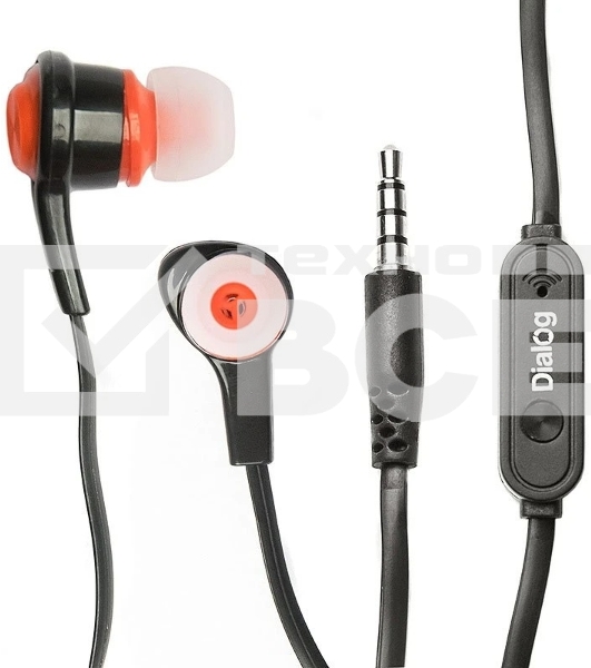 Наушники проводные Dialog ES-50 черный, внутриканальные, Jack 3.5 мм