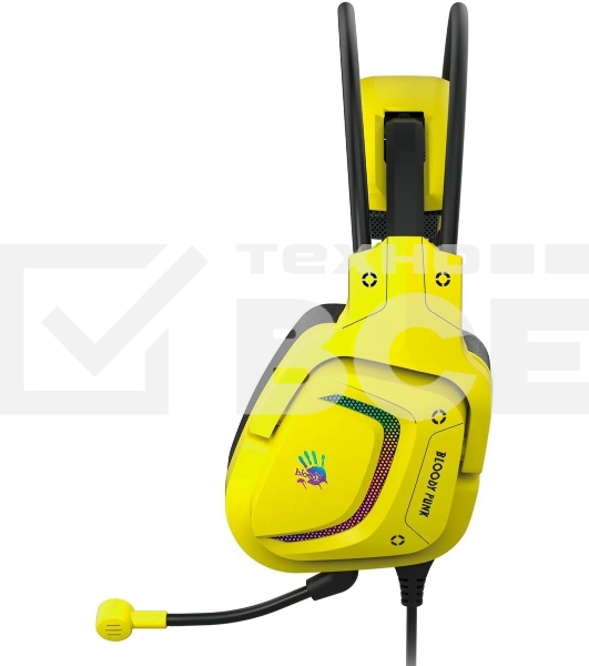 Гарнитура проводная с микрофоном A4Tech Bloody G575 Punk желтый/черный 2м мониторные USB оголовье (G575 PUNK)