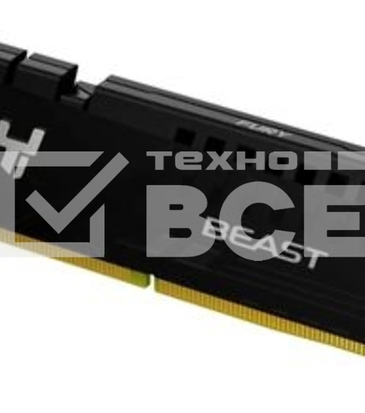Оперативная память Kingston Fury Beast, DDR5, 32GB (1x32GB), 5600 MHz, CL40, с радиатором, чёрный