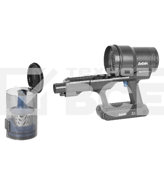 Пылесос вертикальный BBK BV3005 серый/синий, питание от аккумулятора, 160 Вт, уборка сухая, пылесборник 0.6 л