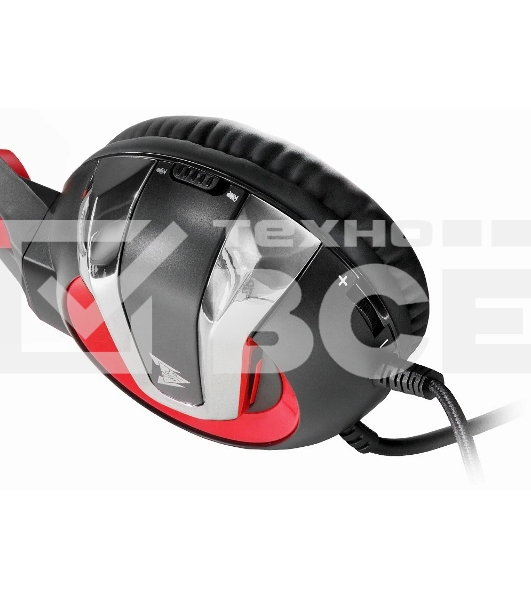 Гарнитура Crown CMGH-3000 чёрный/красный, проводная, подсветка