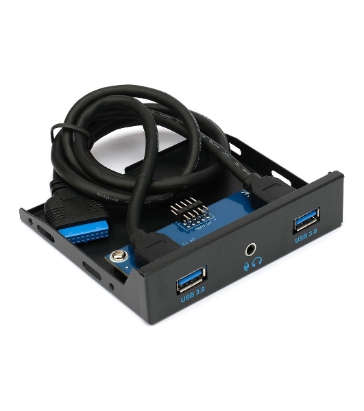 Планка на переднюю панель Gembird FP3.5-USB3-2A-HDA, USB, 2xUSB-A 3.0 + 1xJack 3.5мм, 3.5'