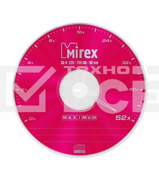 Диск CD-R Mirex 700 Mb, 52х, Maximum, Cake Box (50), (50/300)