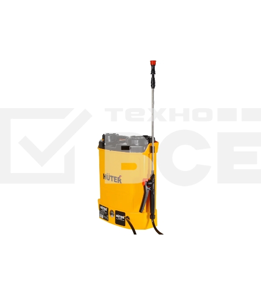 Опрыскиватель аккумуляторный Huter SP-12AC, аккумуляторный, ранцевый, 12л, желтый/черный