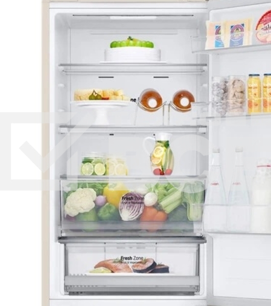 Холодильник LG GC-B459AEMW бежевый двухкамерный 234/110л морозилка снизу
