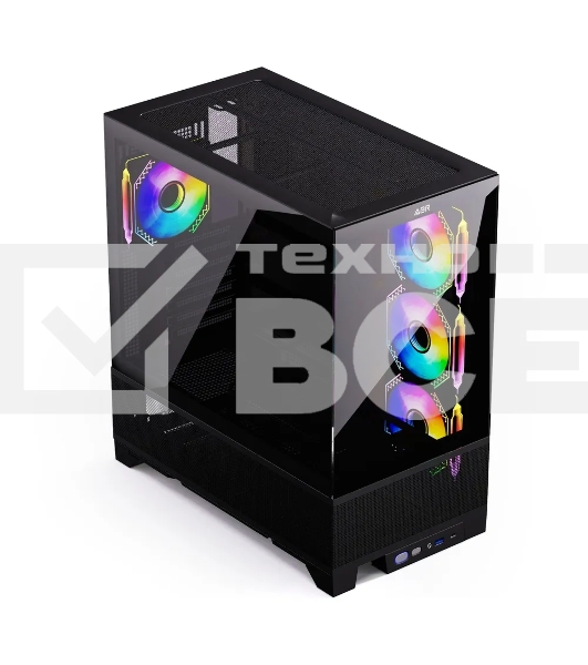 Компьютерный корпус ABR MINI PRO (1*USB 3.0, 1*USB Type-C, HD Audio, 4xRGB Fan, ATX, Micro-ATX, ITX)
