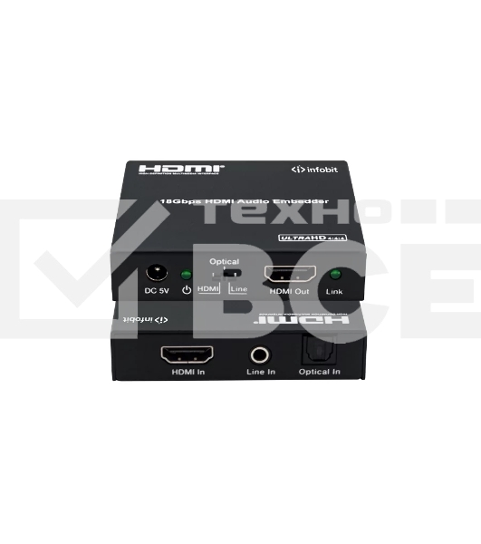 Эмбеддер HDMI 4K60 Infobit [iTrans AE01] HDCP 2.2, RCA и оптический выход