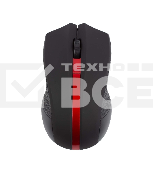Мышь беспроводная HIPER HOMW-073 черный/красный, 1000 dpi, радиоканал, USB, кнопки - 3