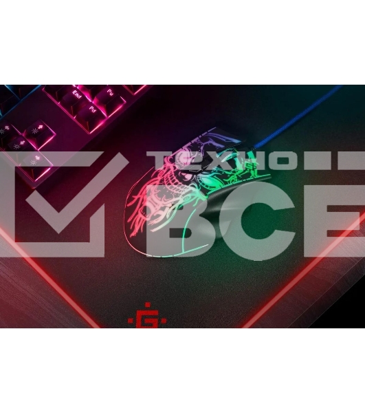 Мышь проводная Defender Bulletstorm GM-928 черный, 7200 dpi, USB, кнопки - 7