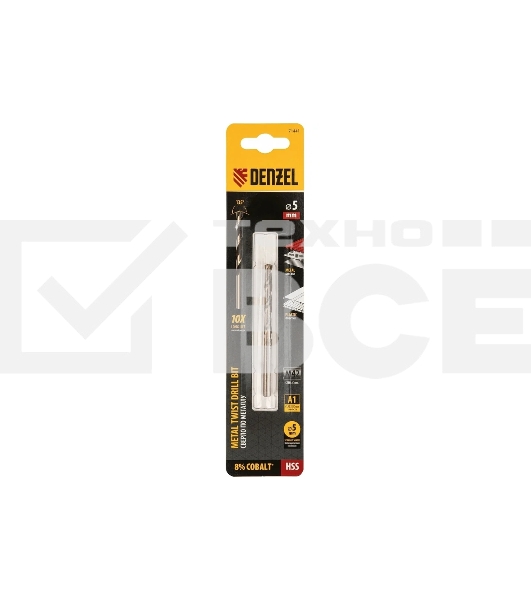 Сверло по металлу Denzel 5 мм, HSS Co-8%