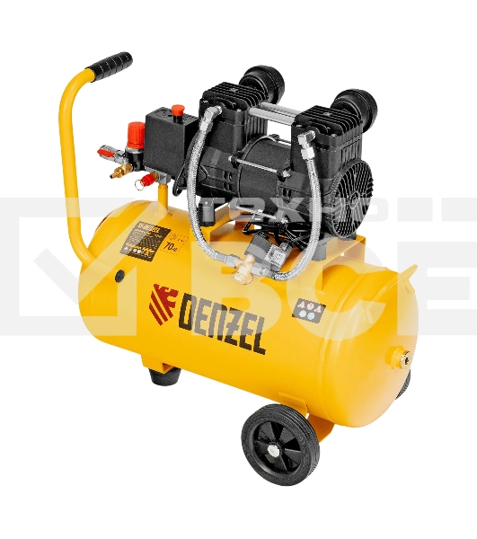 Компрессор безмасл. малошумный Denzel DLP-950/24, 950 Вт, 24 л, 2850 об/мин, 170 л/мин