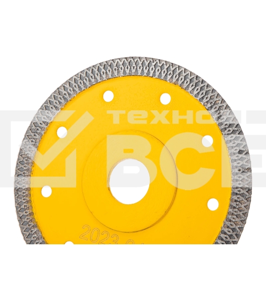 Диск алмазный отрезной Denzel 125 х 22,2мм, сплошной, супертонкий, горячий пресс, сухой/мокрый рез