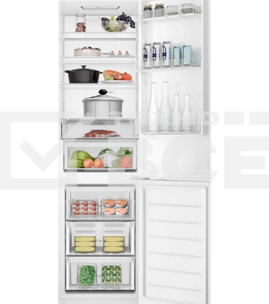 Холодильник Haier CEF538CWG белый двухкамерный 263/105л морозилка снизу, No Frost