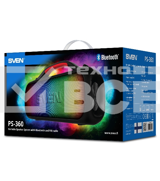 Мобильные колонки Sven PS-360 2.0 чёрные 2x12W Bluetooth
