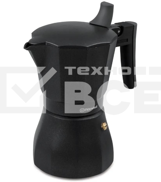 Кофеварка гейзерная Rondell Kafferro RDA-994, 0.45л, алюминий, черный