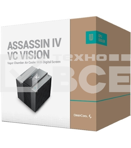 Кулер для процессора DEEPCOOL ASSASSIN IV VC VISION черный, 120 мм, алюминий/медь, 1800 об/мин, 29.3 дБ, 4 pin, 300 Вт, 172 мм