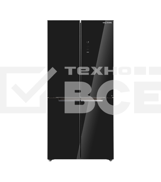 Холодильник Willmark MDC-711IGB чёрный трехкамерный 300/124л морозилка снизу, No Frost, Side by Side