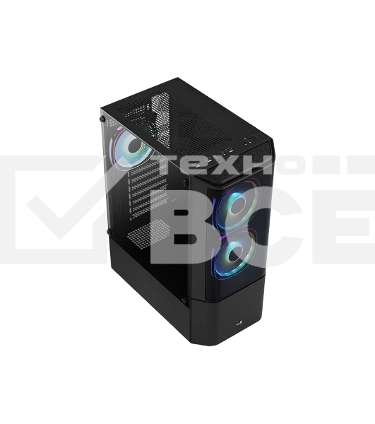 Корпус MidTower Aerocool / Formula Quantum-G-BK-v2 (черный) без Б/п, ATX 3FRGB Fan on front panel