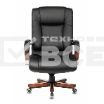 Кресло руководителя Бюрократ T-9925WALNUT/BLACK черный, кожа, крестовина дерево, фото23