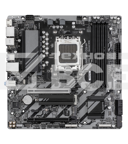 Материнская плата Gigabyte B850M D3HP, AM5, AMD B850, 4xDDR5, 4xSATA, 2xM.2, 1xPCIe 5.0 x16, 1xPCIe 3.0 x4, 1xHDMI, 2xDP, 1x 1Gb LAN, 3xUSB-A 3.2 Gen 1, 2xUSB-A 2.0, 1xUSB-C 3.2 Gen 1, 3x3.5 мм, 7.1, mATX
