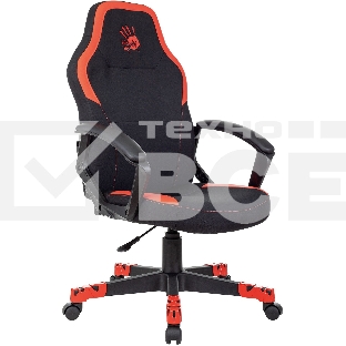 Кресло игровое A4Tech Bloody GC-190 черный/красный, текстиль/эко.кожа, крестов. пластик