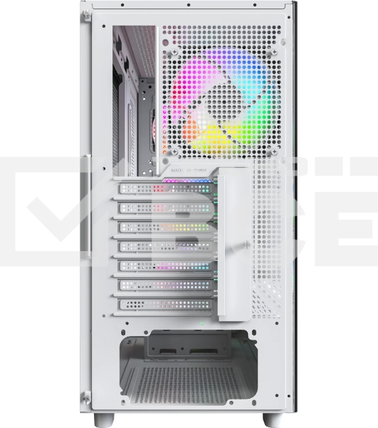 Компьютерный корпус Montech XR Wood белый без БП ATX 3x120мм 2xUSB3.0 audio bott PSU