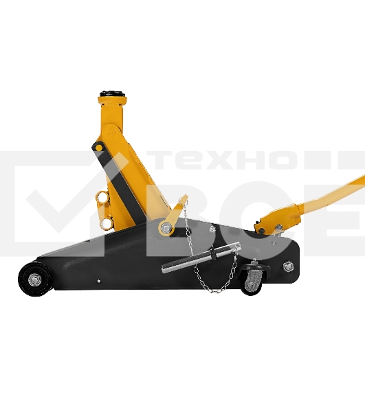 Домкрат гидравлический подкатной с фиксатором Denzel 2,8 т, 135-385 мм, в кейсе 51156