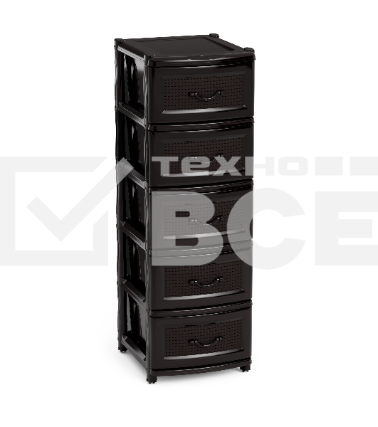 Комод Альтернатива М6498 Эконом, 5 секций, черный