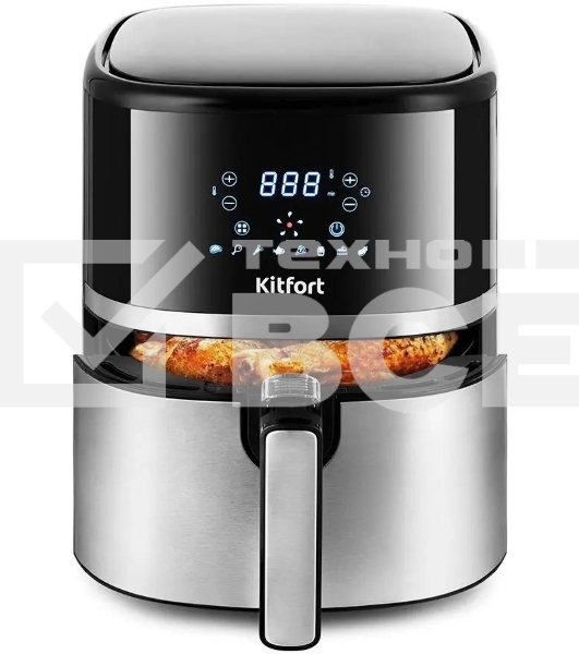 Аэрогриль Kitfort КТ-2221 черный/серебристый