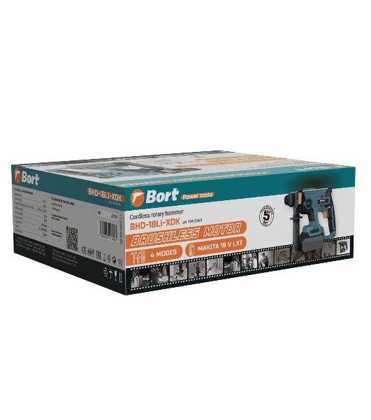 Перфоратор аккумуляторный Bort BHD-18Li-XDK, SDS-plus, 18 В, 1.7 Дж (без АКБ и ЗУ)