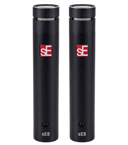 Микрофон конденсаторный sE Electronics SE8 PAIR подобранная пара, инструментальный, 20 Гц 20 кГц, максимальное звуковое давление: 126/136/146 дБ, кардиоида, комплектация: 2 x микрофонных зажима (с резьбовыми адаптерами), 2 х ветрозащиты, стерео штан