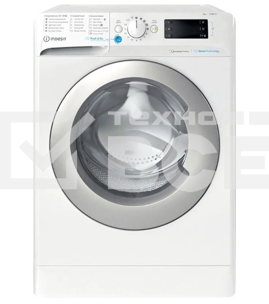 Стиральная машина Indesit BWSE 81293X WSV RU белый, загрузка фронтальная 8 кг, 1200 об/мин., класс: А