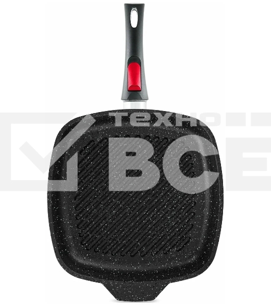 Сковорода-гриль квадратная 28 литая Индукция Гранит с/р