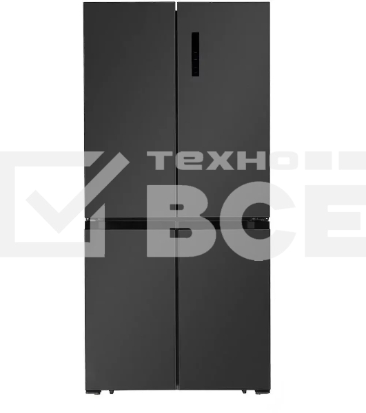 Холодильник  LEX LCD450MgID серый трехкамерный 288/129л морозилка снизу Side-by-Side