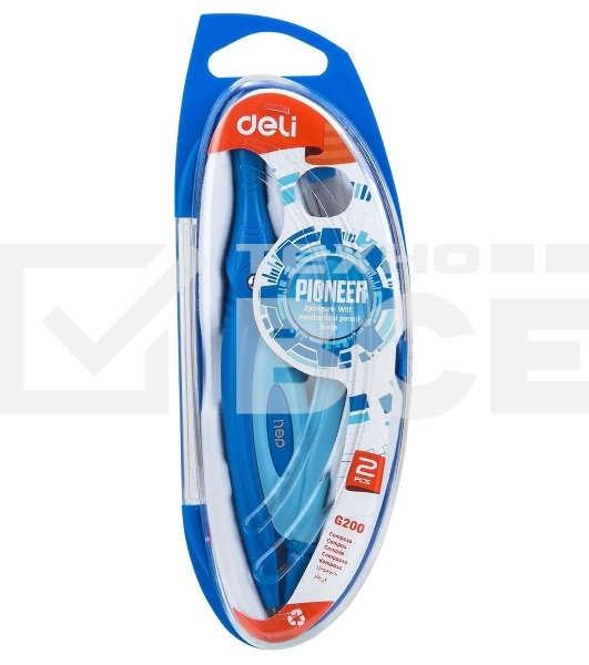 Циркуль Deli EG20002 в компл.:набор грифелей