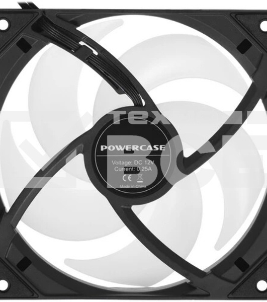 Вентилятор Powercase M53-14 ARGB черный 140x140x25mm (PWM, 80шт./кор, 4pin PWM (M+F)+ 3pin ARGB (M+F), 600-1800±10% об/мин)