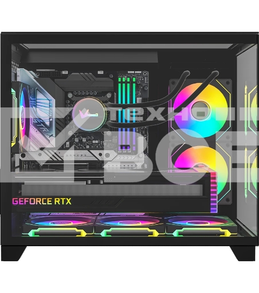 Компьютерный корпус AeroCool/Formula Crystal Z9ML Floe черный без БП mATX 4x120мм 2xUSB 3.0 audio bott PSU