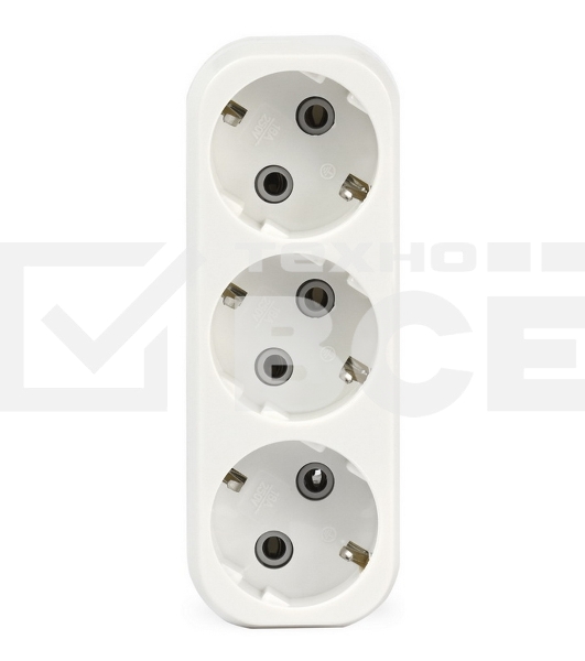 Тройник Smartbuy (SBE-16-A02-3z) 3 гнезда с заземлением плоский 16А 250B