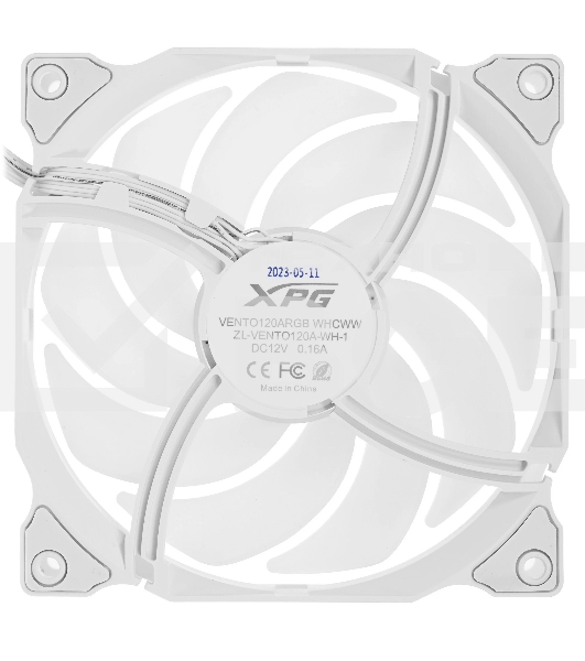 Вентилятор для корпуса ADATA XPG VENTO 120 ARGb белый, 120 мм, 1850 об/мин, 21 дБ, 3 pin