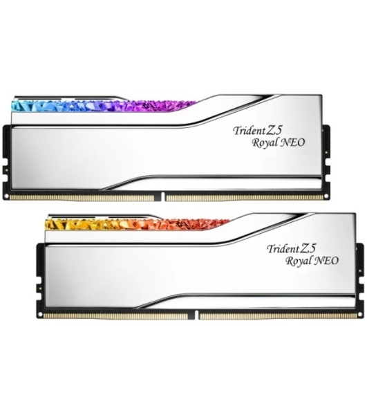 Оперативная память G.Skill Trident Z5 Royal Neo, DDR5, 96GB (2x48GB), 6000 MHz, CL28, с радиатором, RGB, серебристый