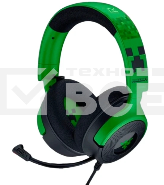 Гарнитура Razer Kraken V4 X зеленый/чёрный, проводная, подсветка