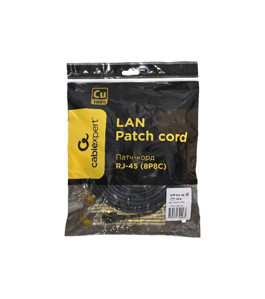 Патч-корд медный UTP Cablexpert PP10-10M/BK cat.5e, 10м, литой, многожильный, черный